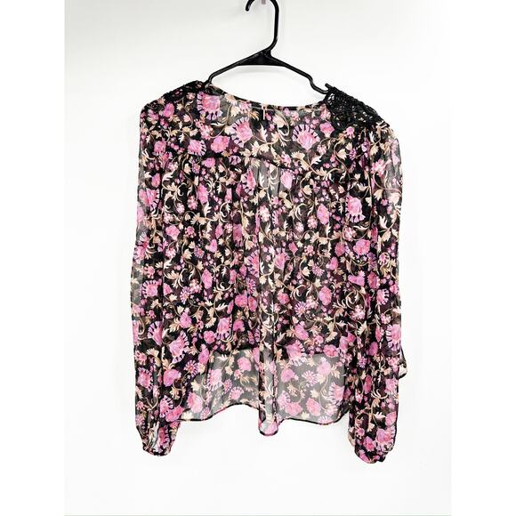 MISA Rosie Top in Rosetta Fleur Floral Chiffon Lace Size Small - Picture 6 of 6